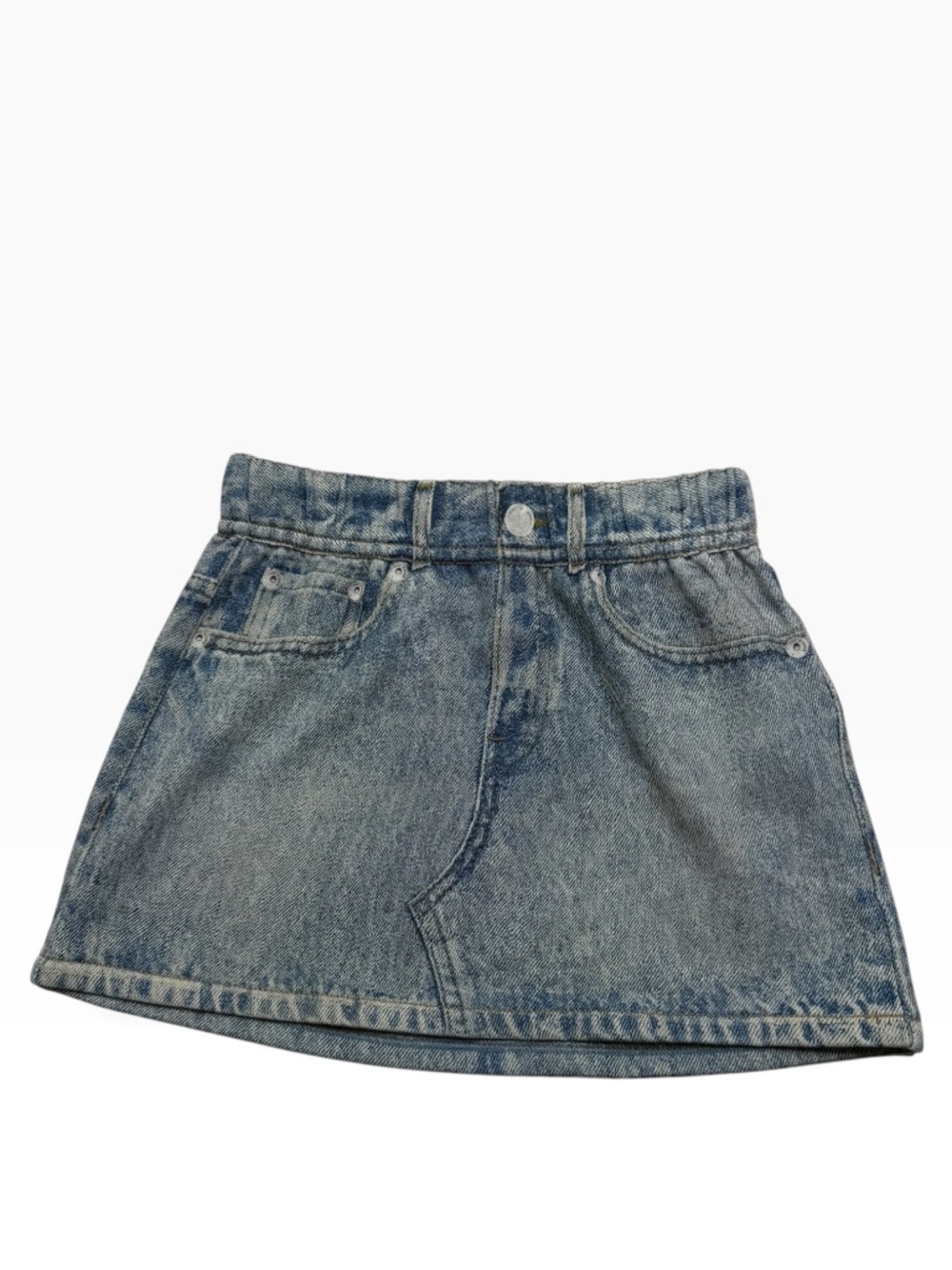 Rag & Bone Mini Miramar Terry Skirt Girls 4/5Y Nassau Denim Print NWT $68